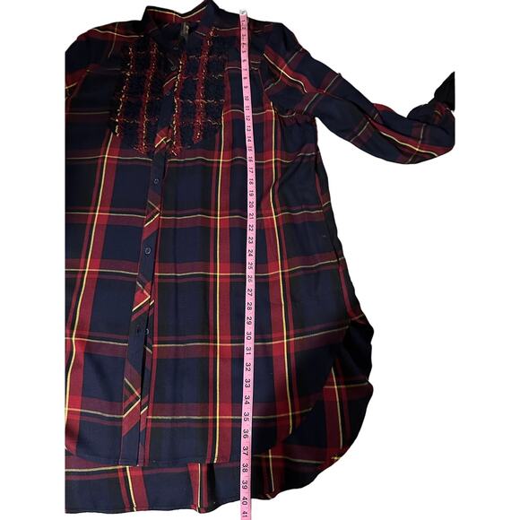Melissa McCarthy- Plaid Tunic Dress Ruffle Flannel - 1X - Picture 10 of 10
